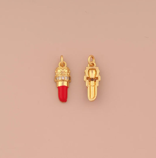 Lipstick Effect Meme Charm  (18K Gold Plated)