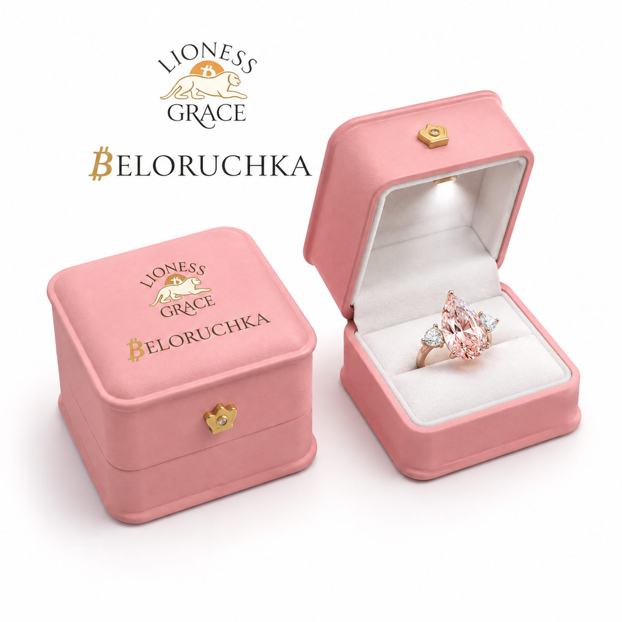 FLORAL IGI Certified 10.5ct Pear Cut Pink VS1 La₿-Grown Diamond Ring